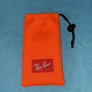 RAY-BAN sunglasses or eyewear case neon orange locking drawstring vintage NEW